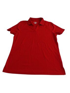 Outer Banks Red Cool Dri V-neck Polo Shirt Women Size S Short Sleeve Collared